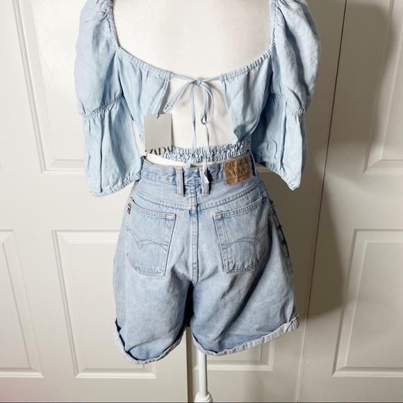 Zara Denim Crop Open back top (M) - Picture 10 of 10